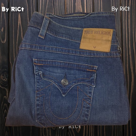 True Religion Ricky Relaxed Straight Men Jeans Size 46x34 Stretch High Rise USA - Picture 11 of 11